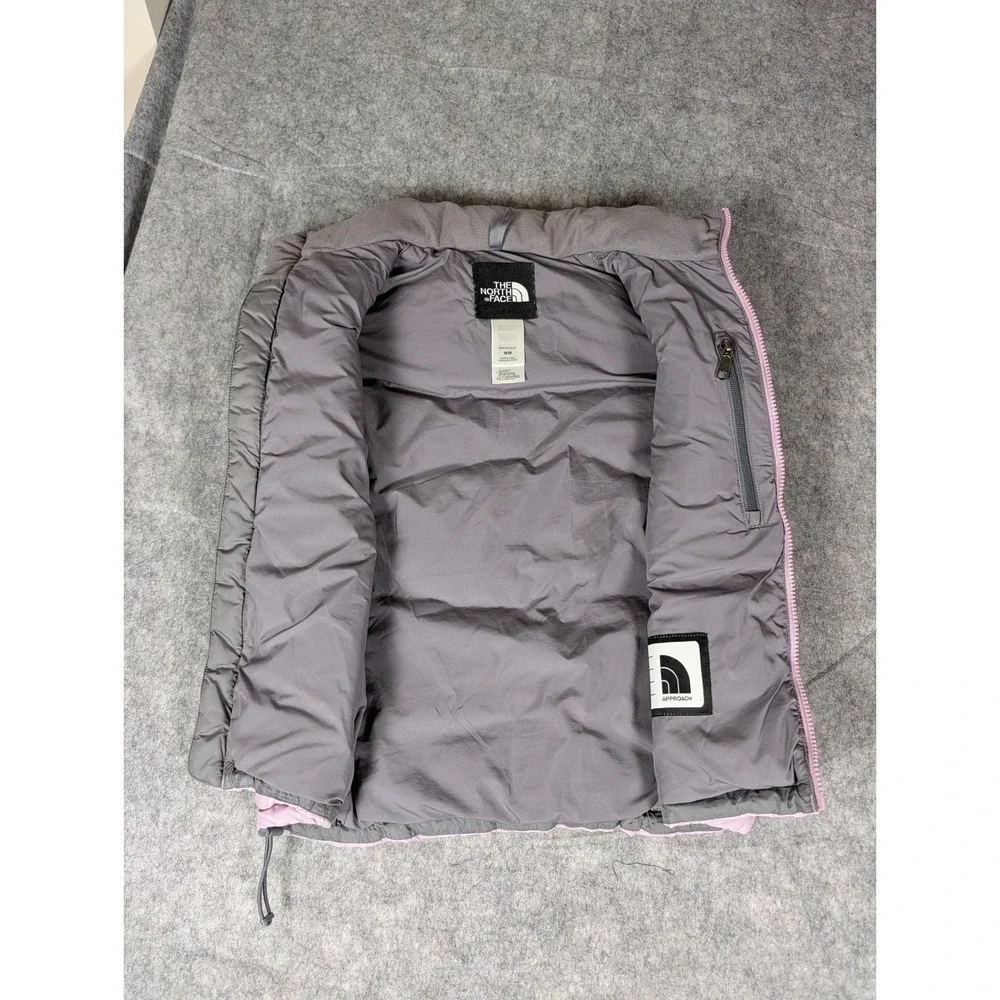 The North Face 550 Pink Puffer Vest Girls‎ M Lightweight Insulated Full Zip